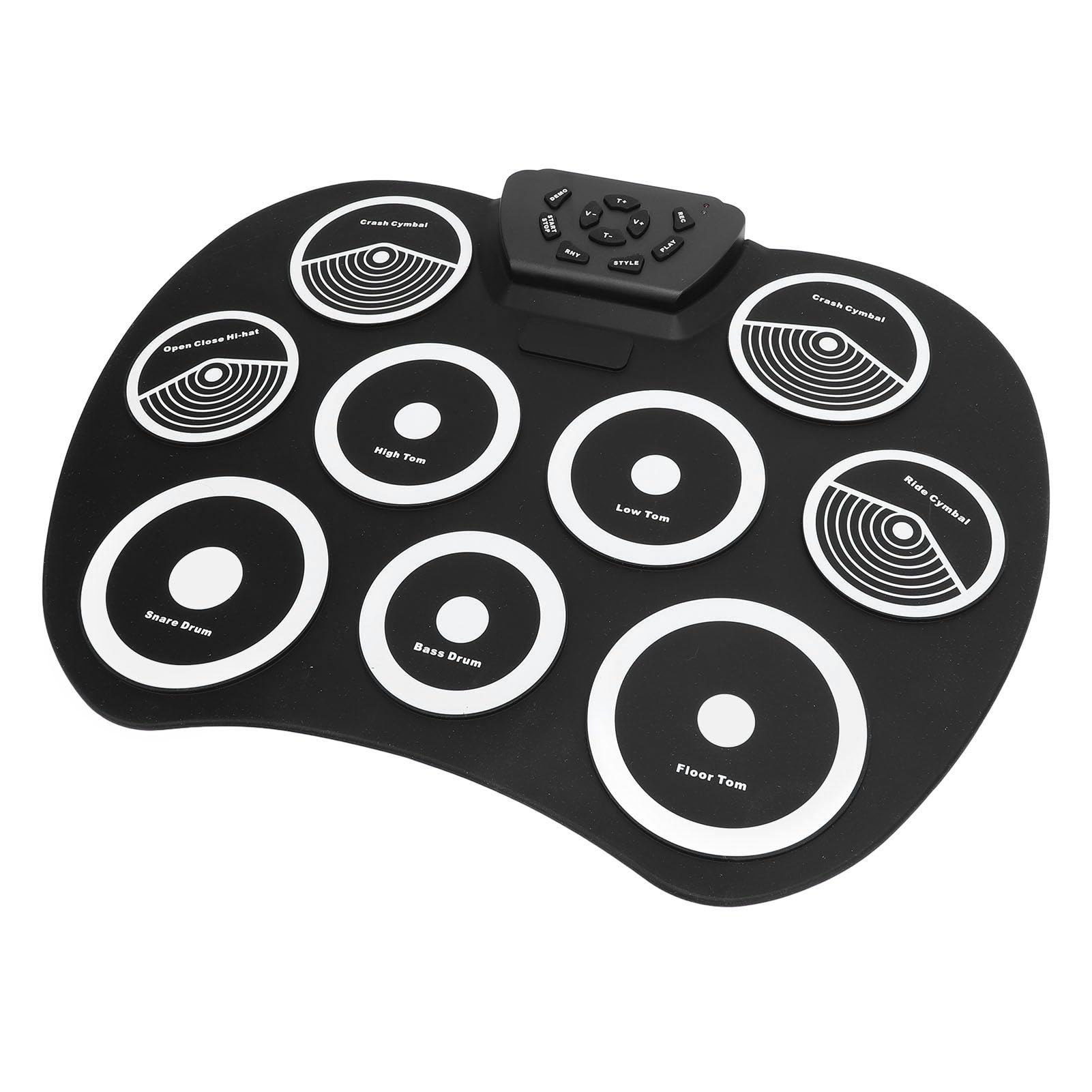 Bewinner Batería Electrónica Enrollable, Kit de Batería de Práctica Portátil de 9 Pads con Conector para Auriculares de 3,5 Mm y Conexión MIDI, 7 Tonos de 10 Ritmos para Niños Principiantes Adultos