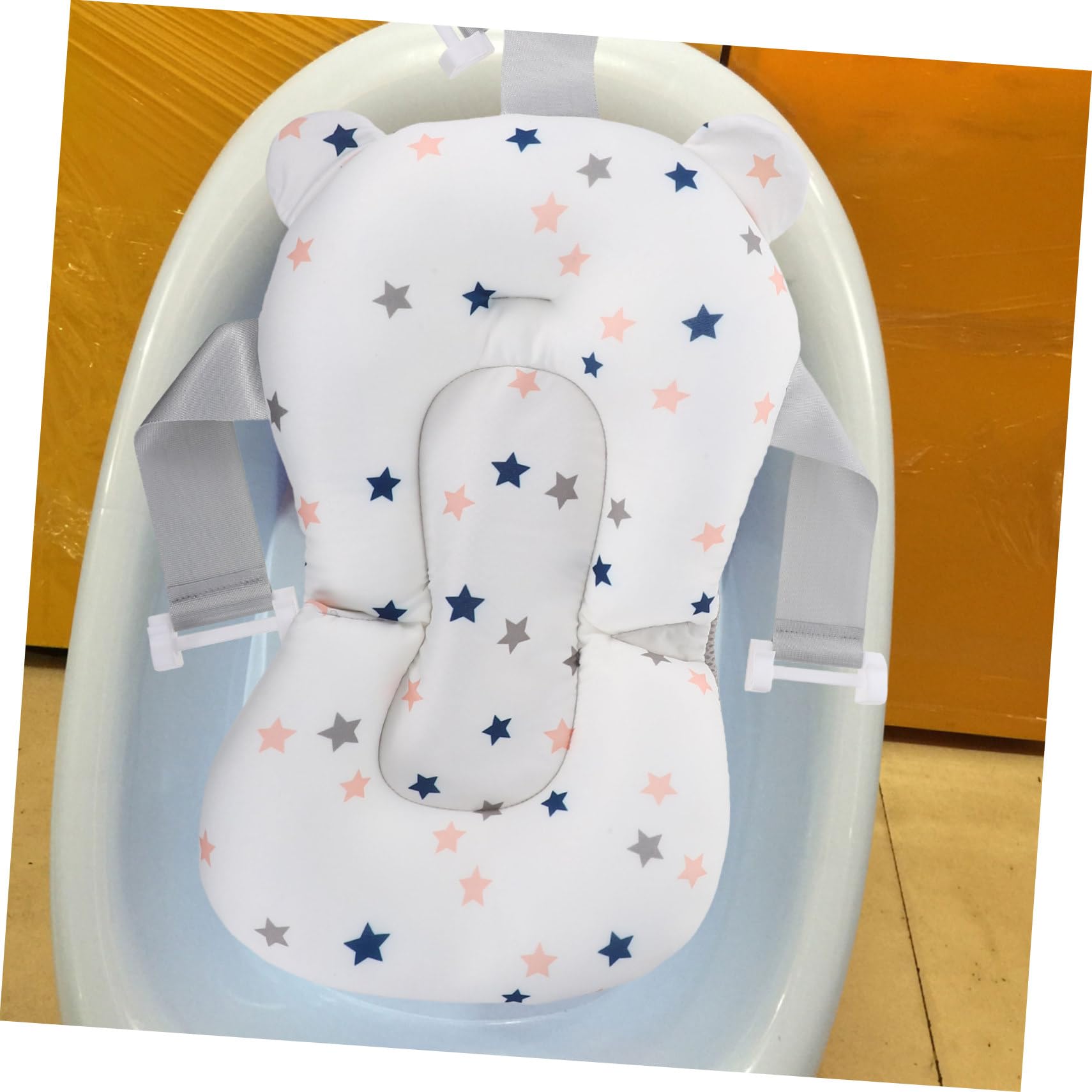 Soporte para Asiento de Baño para Bebés Estructura de Malla Transpirable y Material Pp Seguro, Cuna Flotante Adecuado para Baño de Recién Nacidos y Uso Cómodo