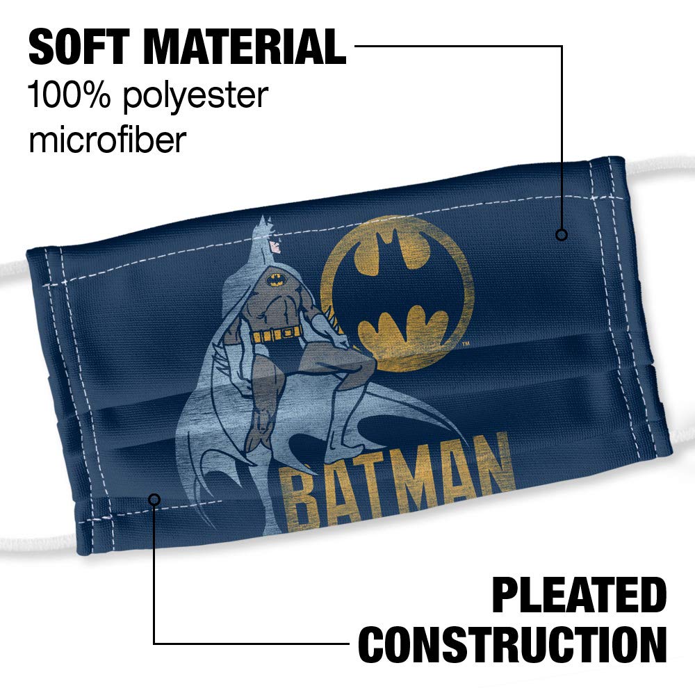 Popfunk Batman Knight Watch 1-Ply Reusable Face Mask Covering with Adjustable Nose Wire, Unisex