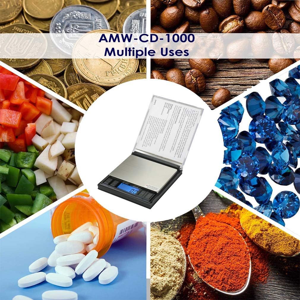 American Weigh Scales CD Series Compact Gram Digital Pocket Scale, 1000 G X 0.1 G.