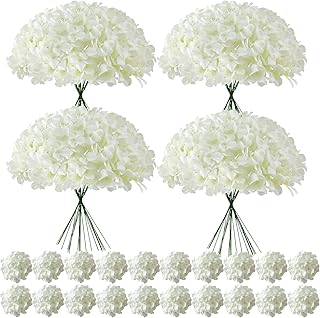 Artificial White Hydrangea Flower Heads