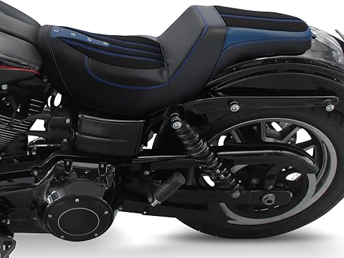 Vista 154 de Asiento de motocicleta para conductor y pasajero, apto para Harley Dyna Wide Glide Low Rider Street Bob Fat Bob FXDF Super Glide Custom FXDC