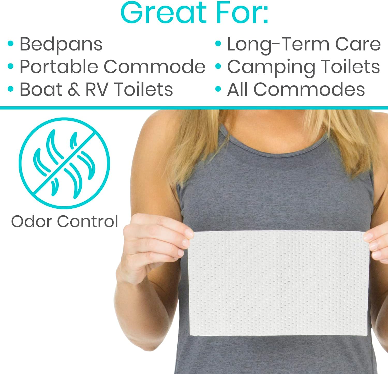 Vive Super Absorbent Commode Pads for Bedside Commode Bucket (24 Pack) - Disposable Liners for Potty, Portable Bowl, Bedpans - for Women, Seniors, Caregivers, Medical - Holds up to 64 oz - Image 6