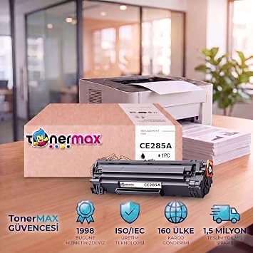 HP Uyumlu Tonermax LaserJet Pro M1132 MFP Muadil Toner Çipli CE285A 2'li 1.600 Sayfa