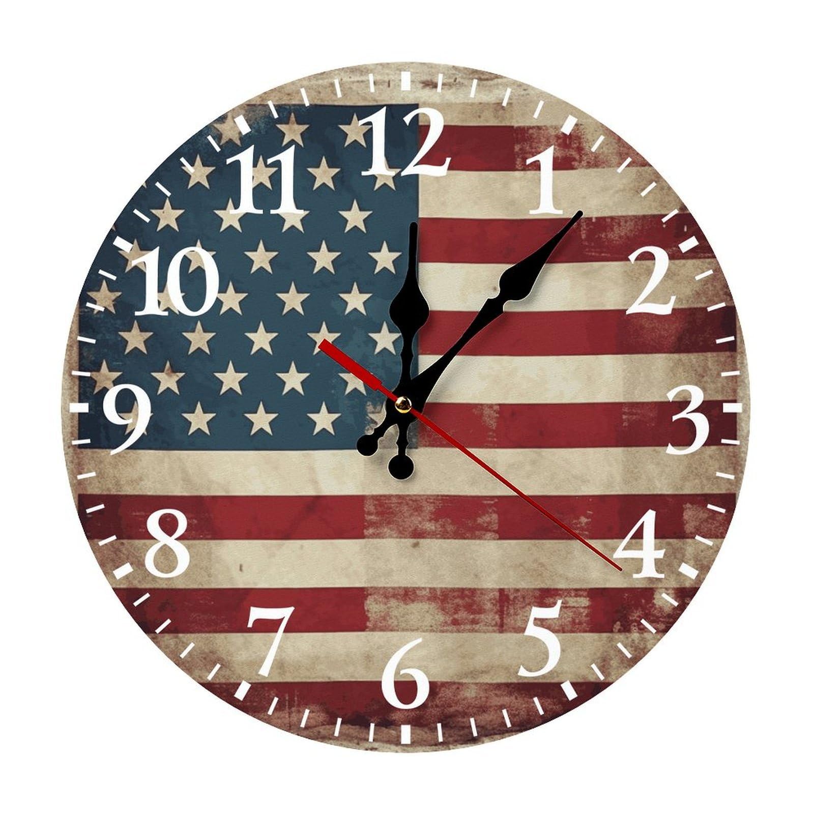 Horloge silencieuse sans tic-tac 30 x 30 cm vintage pour salon et bureau à la maison