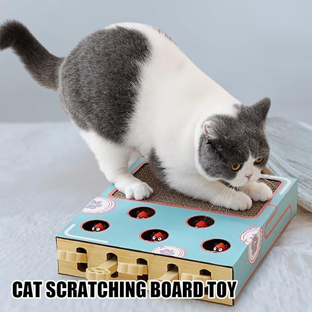Foto 2 de 8 de WOTEG Juguete para gatos, juguete para gatos Whack-a-Mole con tabla para rascar