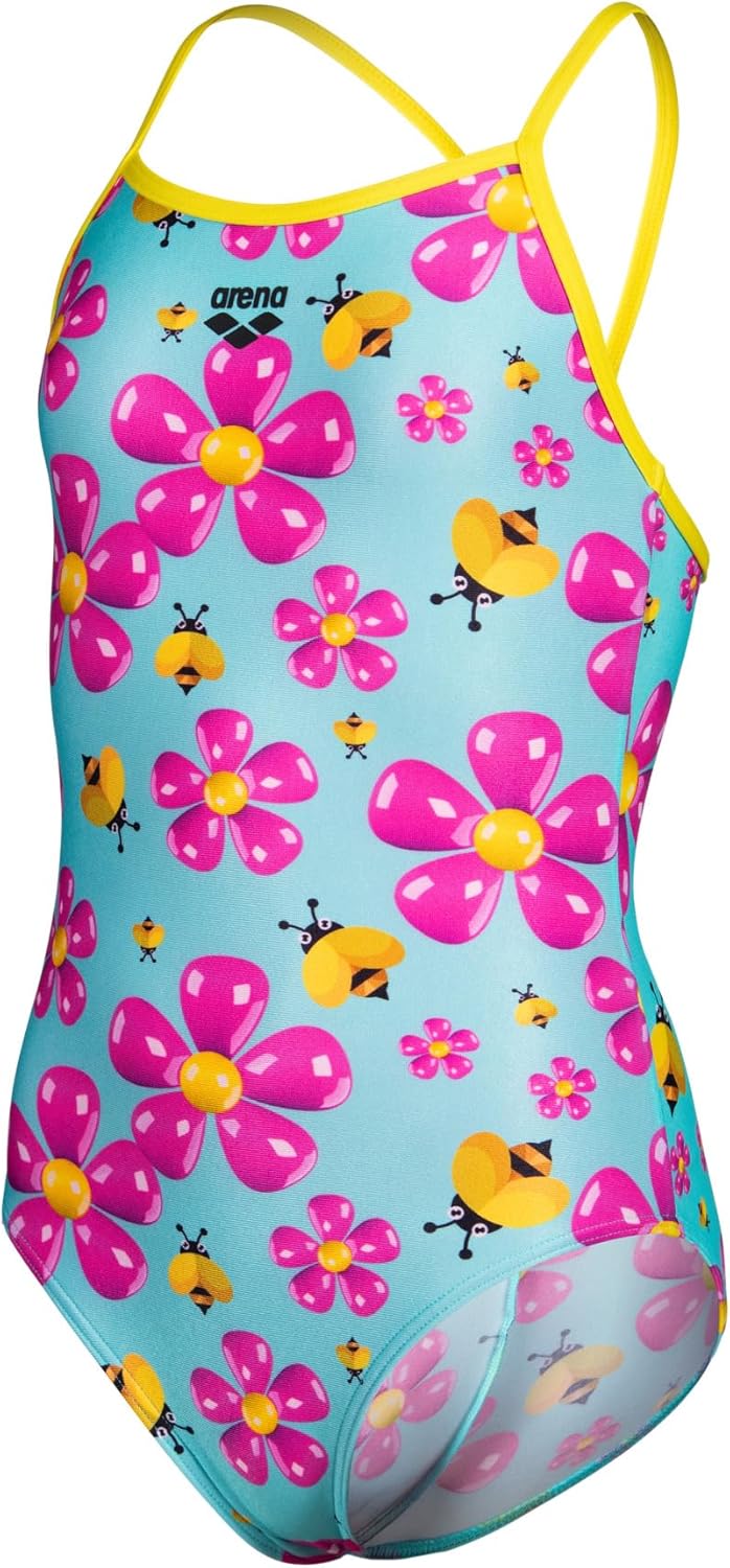 Arena Girls' Performance Spring Light Drop Back Swimsuit Polyester Training Kids Bathing Suit