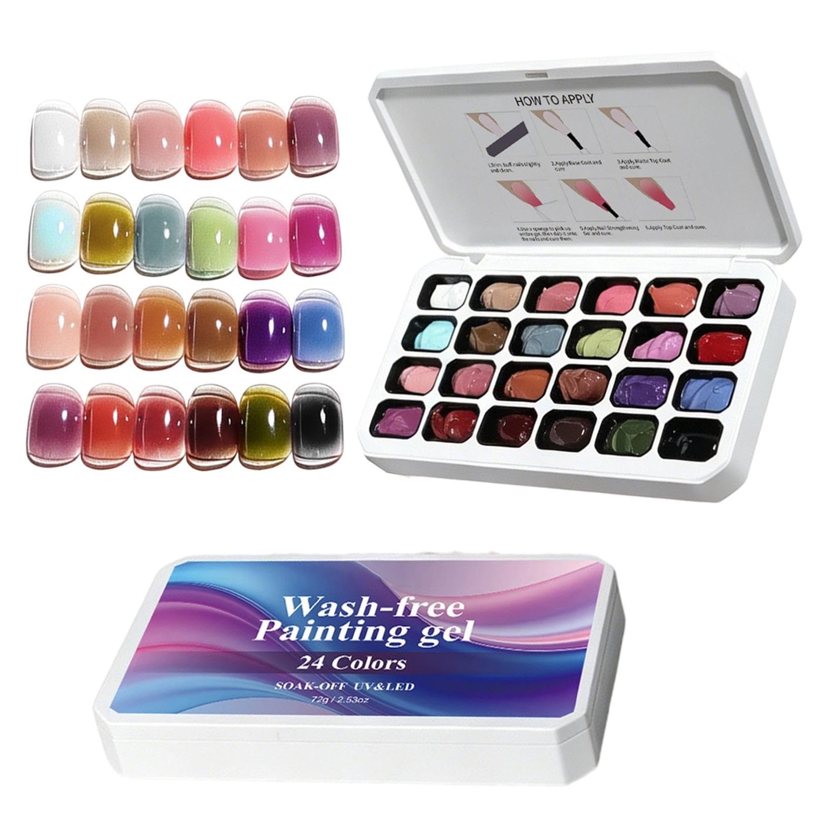 Gel Paint Manicure Francese 24 Colori | Smalto Gel per Unghie per Casa Salone Viaggi Party Estetica Principianti Donne Ragazze