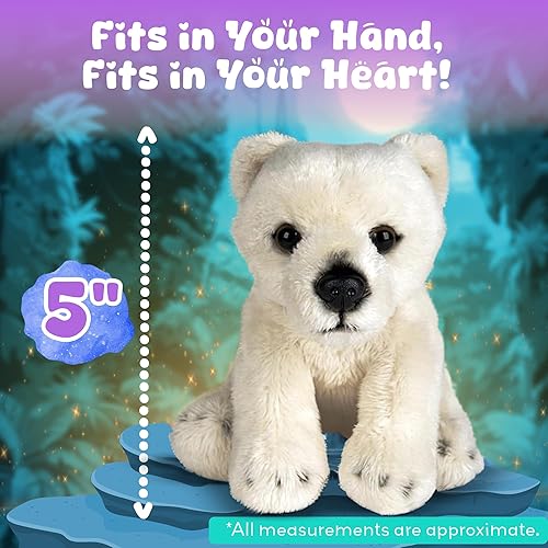 Miniatura 3 de Forest & Twelfth Oso polar de peluche de 5 pulgadas, juguete de peluche suave, lindo animal de peluche para niños y niñas, pequeños animales de