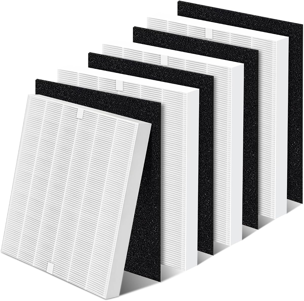 AP-1512HH Replacement Filter for Coway Airmega,4 Filters + 4 Carbon Filters | Compatible with Coway Airmega AP-1512HH, AP-1512HH-FP, AP-1518R, AP-1519P and Airmega 200M, Part Number 3304899
