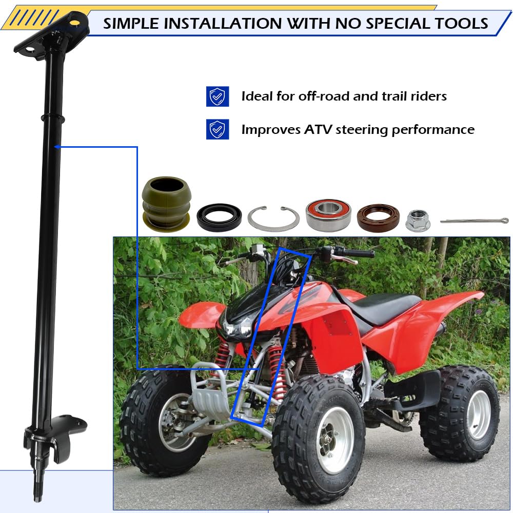 400EX Steering Stem Shaft &Steering Bushing Bearing Seal Kit Compatible with Honda Sportrax 400 TRX400EX TRX400X OEM# 53310-HN1-A10 53221-HC4-004