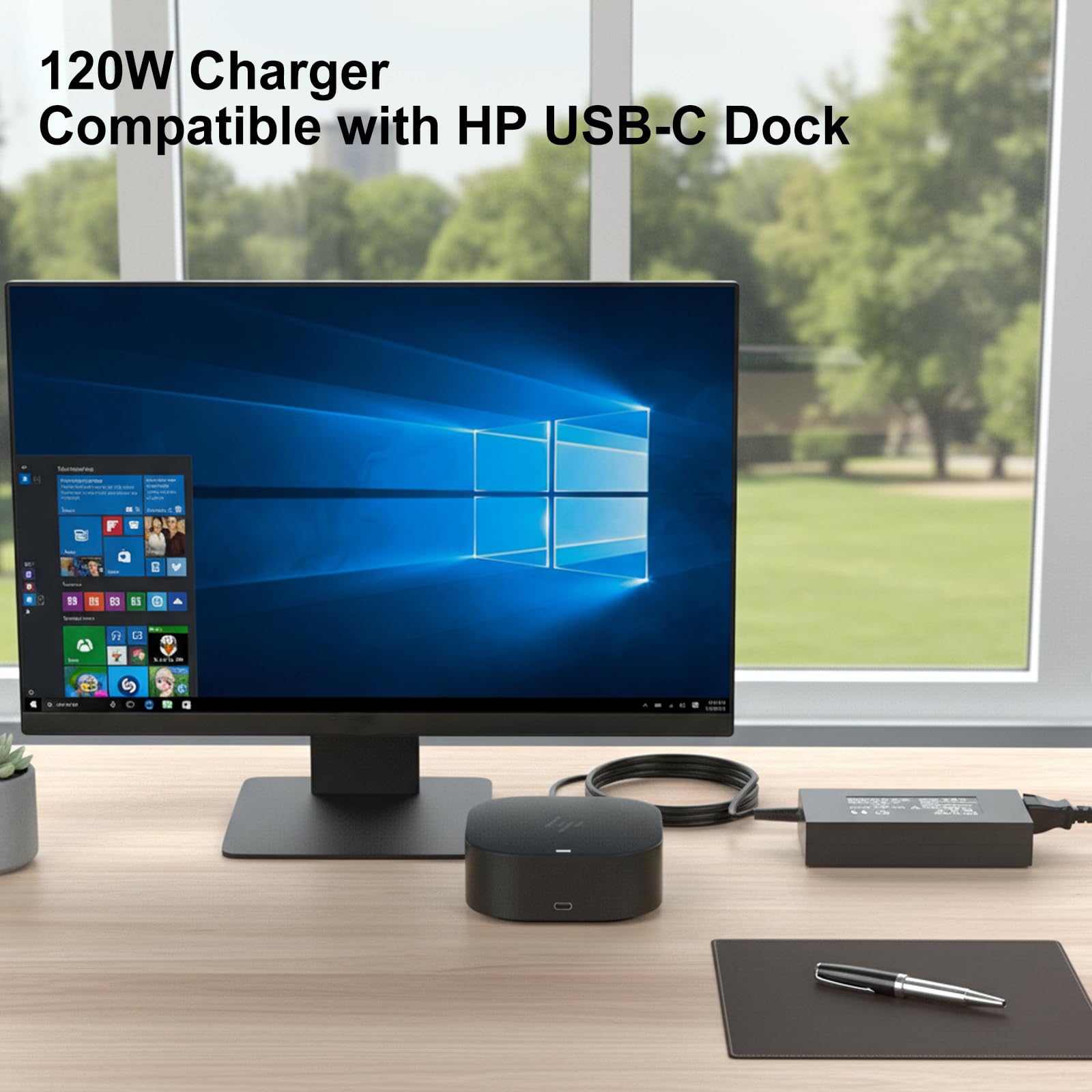120W Cargador per HP USB-C Dock G5 USB-C/A Universal Dockingstation | G2 5TW13AA G5 5TW10UT 5TW10AA 5TW10AA#ABB 5TW10UT#ABA Envy 15 17 Serie Omen 15-5000 15-5100 15-5200 710415-001 L41856-001