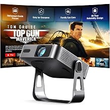 【Officially-Licensed APP &amp; Native 1080P】 Thinnest 1.81" Smart Mini Projector with WiFi and Bluetooth, Auto Focus &amp; Keystone Portable Outdoor Projector, VOPLLS 4K Home Movie Projector(Upgraded)