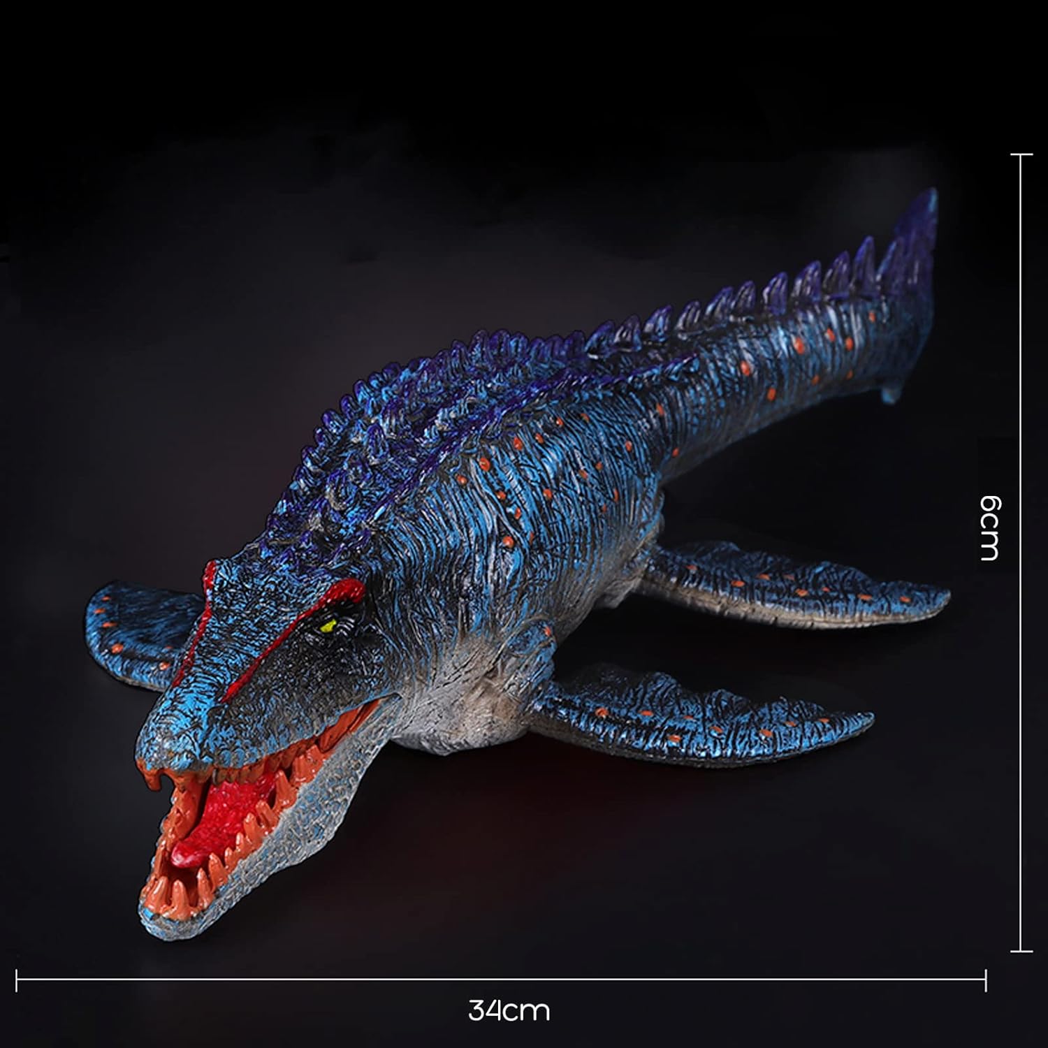 JOKFEICE Realistic Animal Figures Mosasaurus Solid Sea Animal Toy, Science Project, Cake Topper, Early Educational Toys Birthday for Toddlers Kids Age 3 4 5(Large Size)