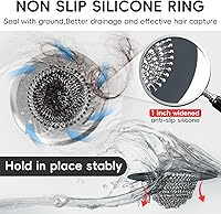 Vista 2 de Bathtub Drain Hair Catcher, Fast Drainage Shower Drain Hair Catcher, Reversible 304 Stainless Steel Drain Protector for Pop-Up and Regular Drains of