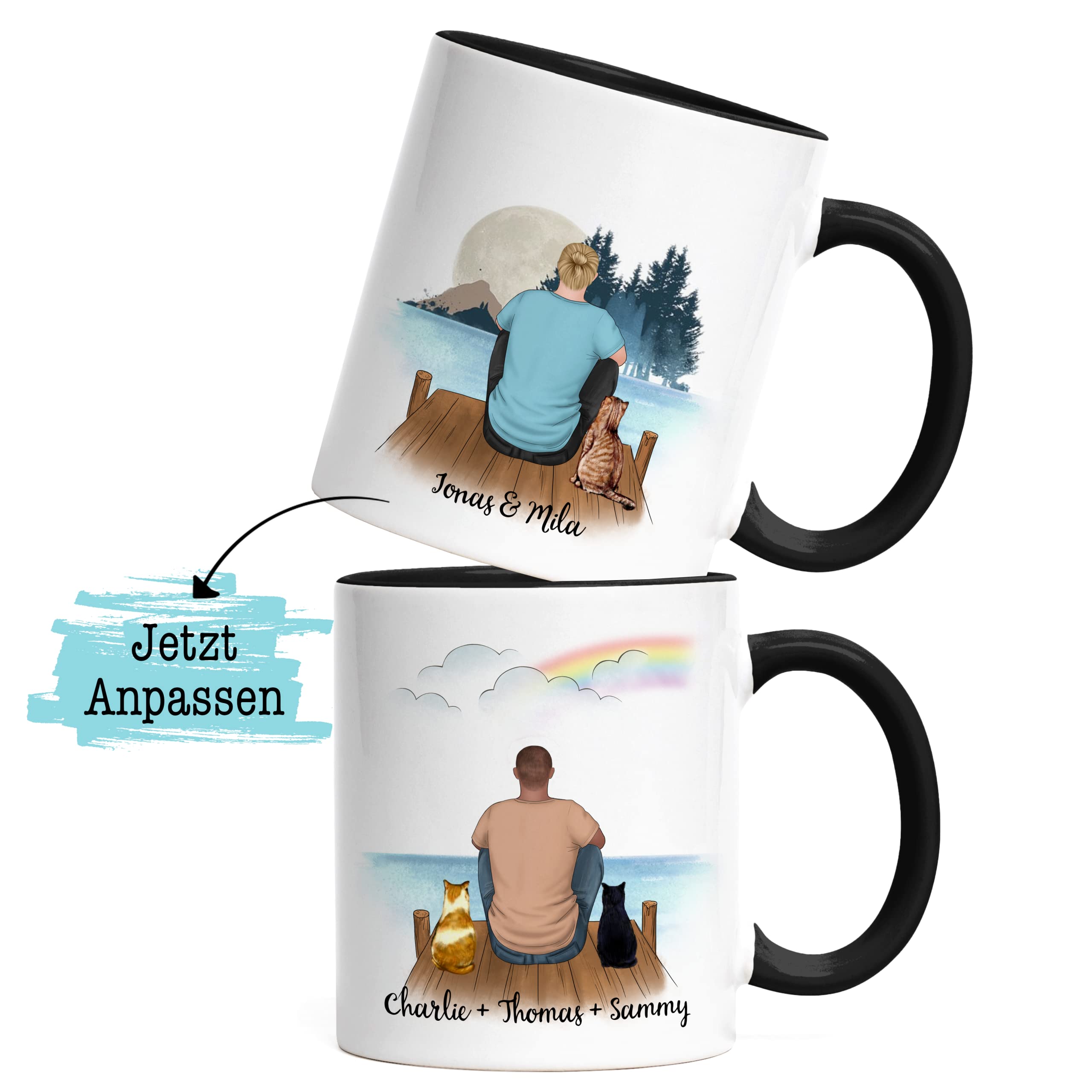 Personalisiertes Katzenpapa Tasse Mit Foto – Keramik, 330 Ml, Spülmaschinenfest, Mikrowellengeeignet