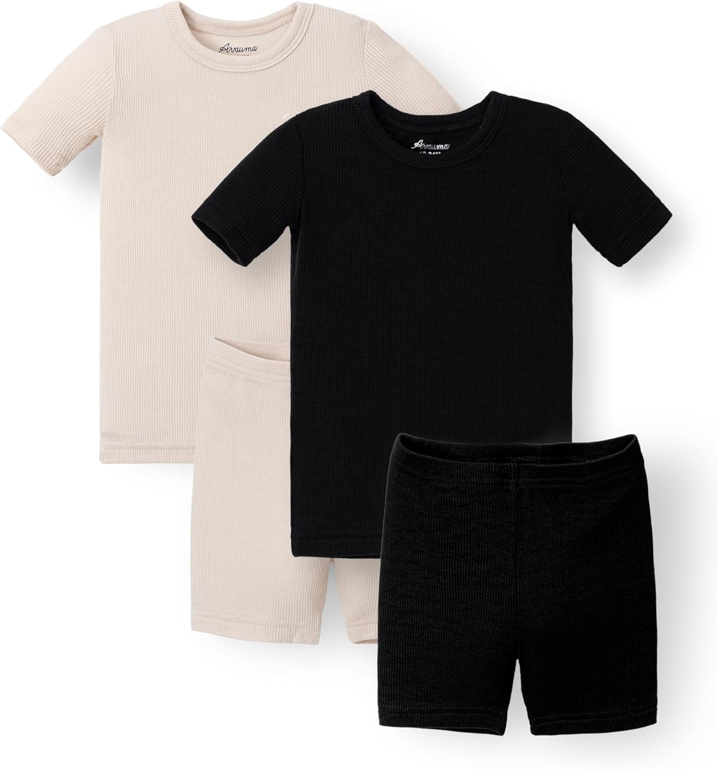 AVAUMA Toddler Short Pajamas Set Baby Boys Girls Kids Snug fit Ribbed Sleepwear pjs for Daily Life Style