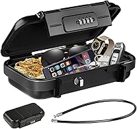 Vista 13 de HUANLANG Caja de Seguridad Portátil con Cerradura de Combinación Mini Caja de Seguridad para Viajes de Playa Impermeable Cajas de Bloqueo Pequeñas