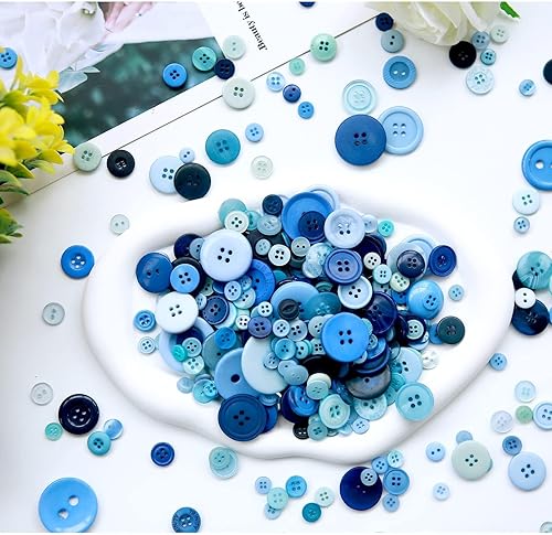 Miniatura 17 de Greentime 350-400 PCS Botones de Resina de Navidad Botones Surtidos de 2 y 4 Agujeros Redondos para Manualidades para Decoraciones de Fiestas