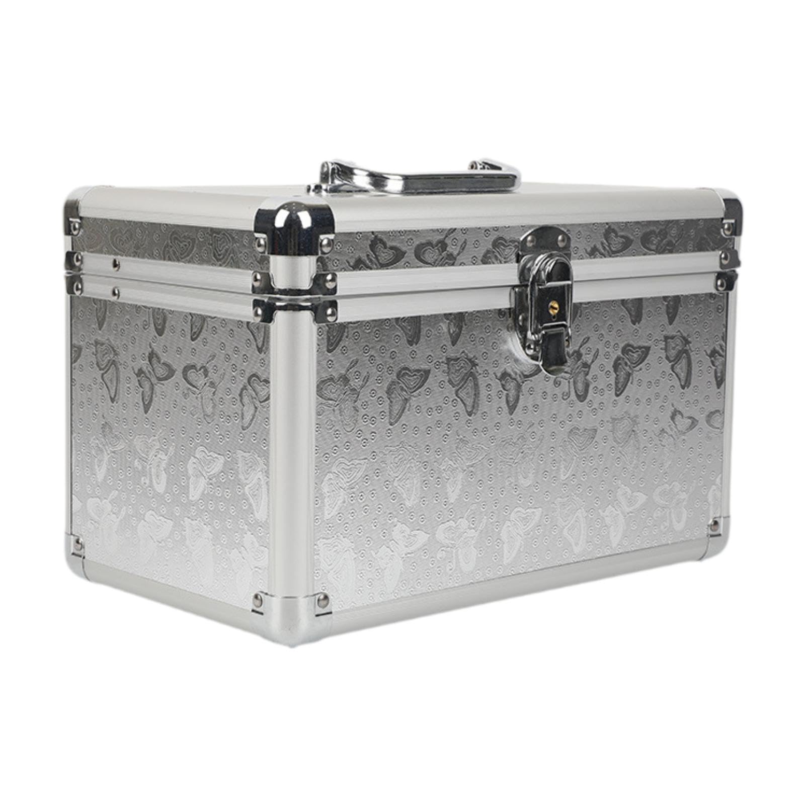 MagiDeal Make-up-Zugkoffer, Kosmetikkoffer, tragbare, abschließbare Kosmetikbox, Hardware-Organizer für den Salon zu Hause, professionelle Make-up-Artists
