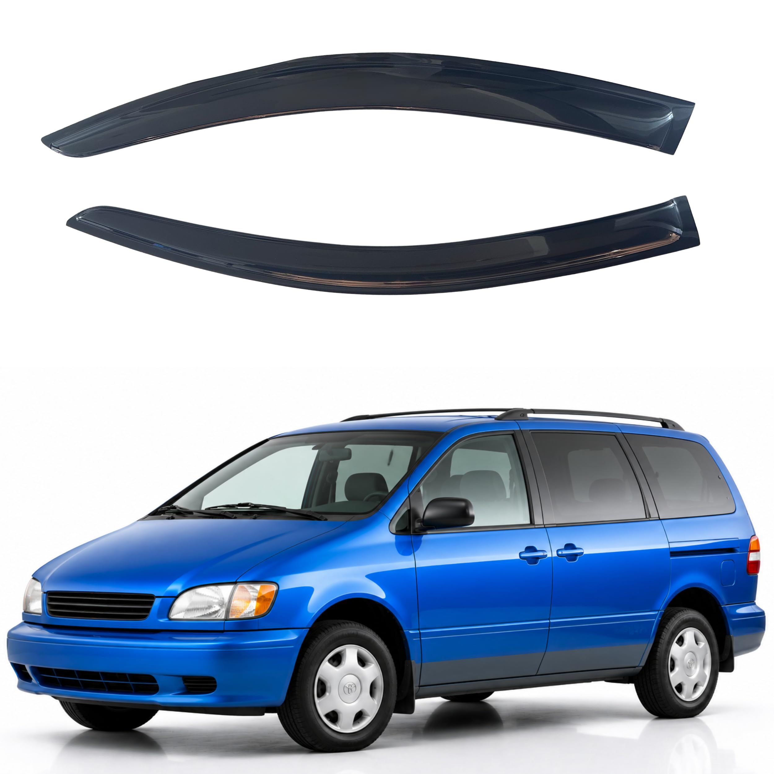 IG Window Visors Fit for 1998-2003 Toyota Sienna, Out-Channel Rain Guards Vent Wind Deflectors 2PC, Car Accessories for 98-03 Sienna