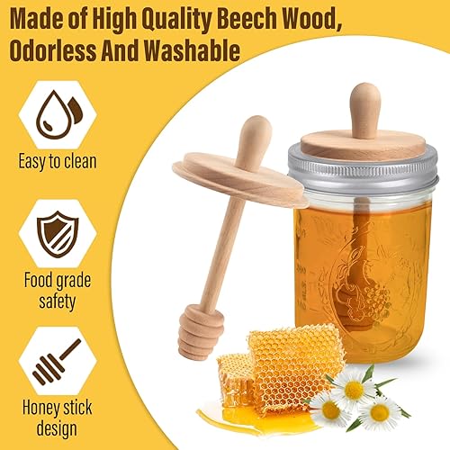 Miniatura 2 de Sun3drucker Tarro de madera para miel (2 cucharas de miel)