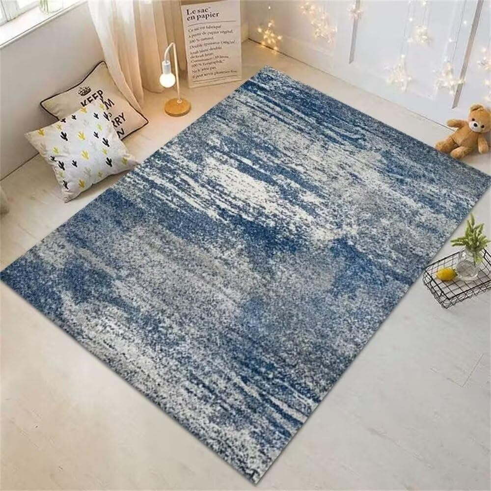 Tapis de salon gris bleu 120x160cm résistant pour terrasse extérieure