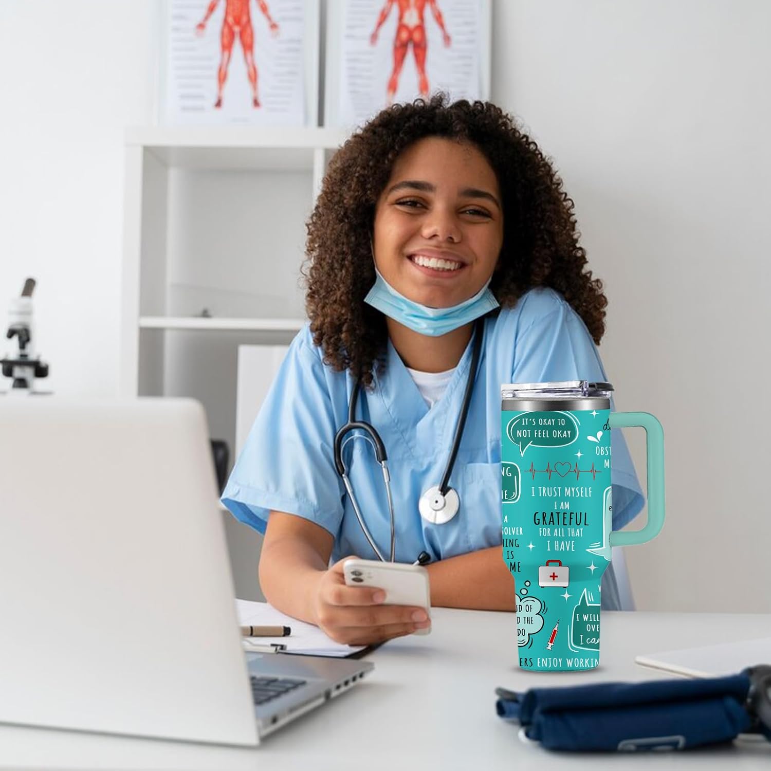 Nurse Gifts for Women Men, 40oz Nursing Tumbler with Nurse Daily Affirmations, Nurses Appreciation Gift, LPN RN Gift for Nurses Practitioner, Nursing Gifts for Birthday School Graduate Christmas - Image 6