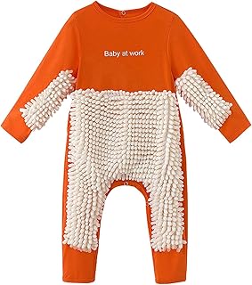 TMDD Baby,Clothing,Baby Boys 0-24m,Bodysuits & One-Pieces,Rompers TMDD 0-24M Newborn Baby Boys Girls Mop Romper Toddler Crawling Onesie Clean Wipe Floor Playsuit Long Sleeve Footless Jumpsuit
