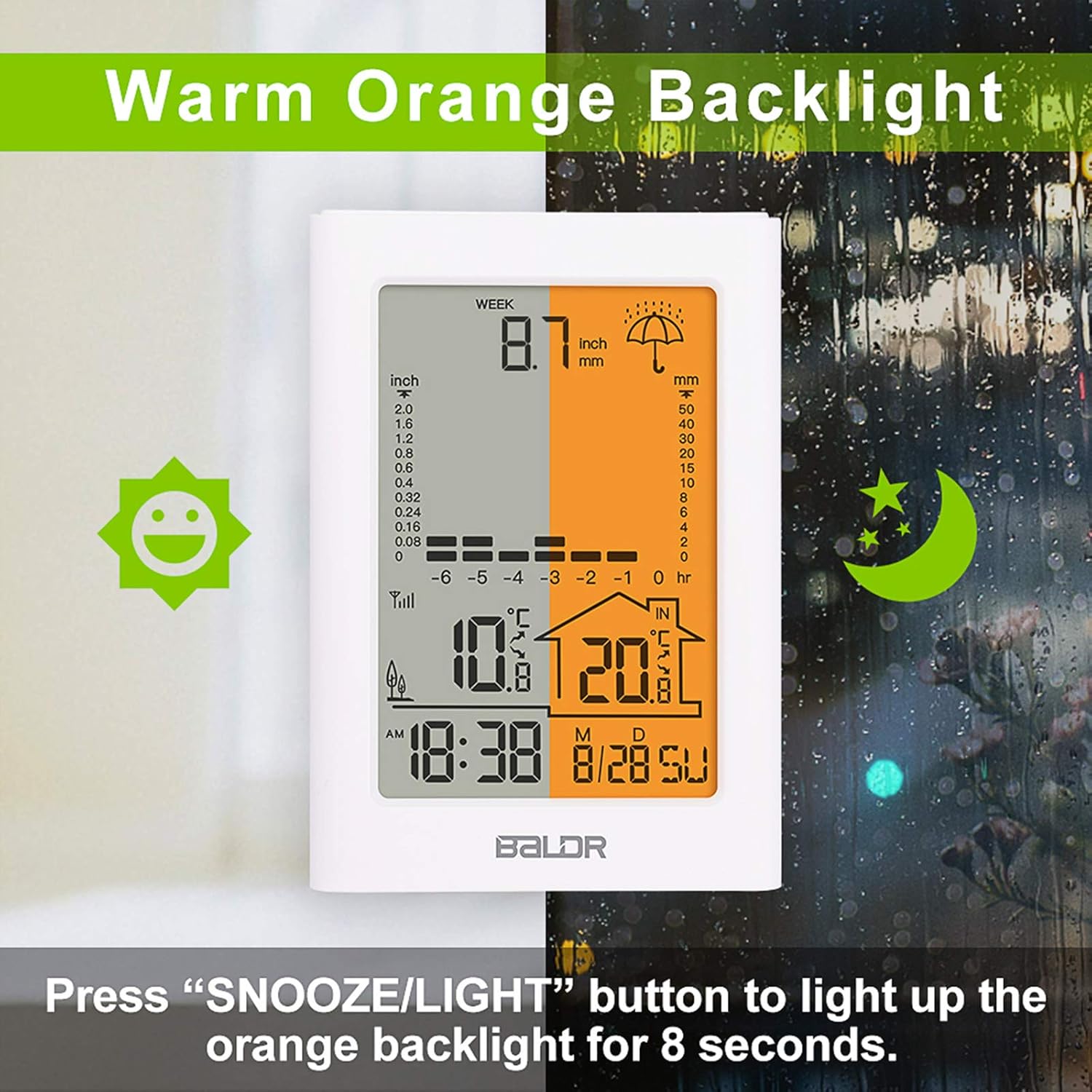 Station Weather Gauge Rain Wireless ZHENXI Indoor/Outdoor
