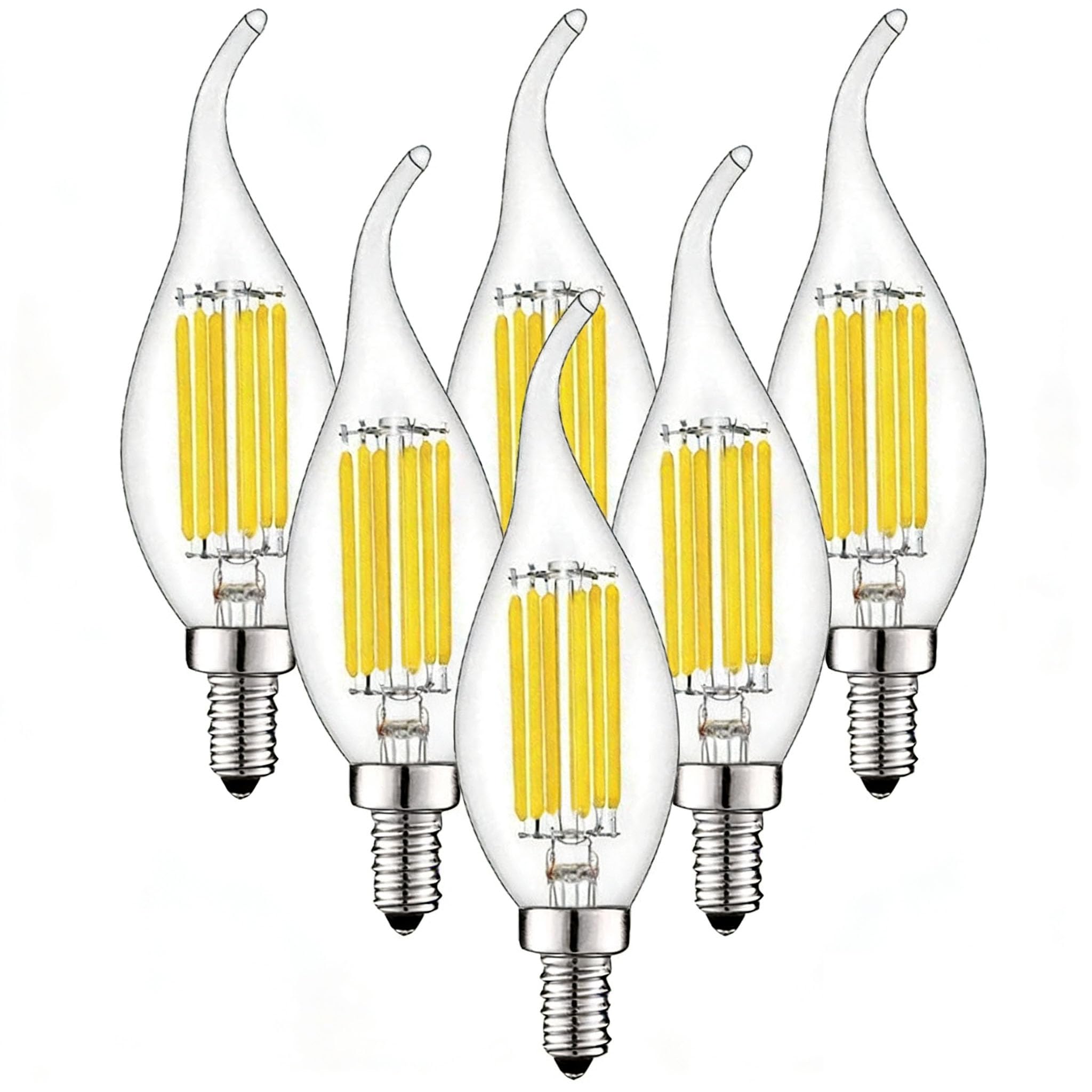 Amazon | ZYYRSS シャンデリア電球 E12 60W形相当 昼白色 6W LED 