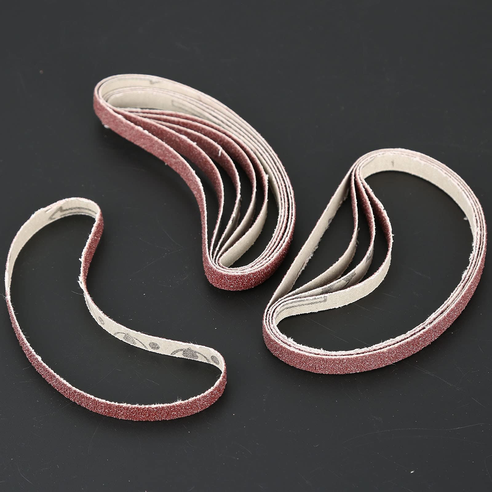 10 pezzi 10x330 mm Nastro abrasivo for levigatrici a nastro Smerigliatrice da banco Grana 60 Carta abrasiva for levigatura Lucidatura Strumento for levigatrice,Rotoli di carta vetrata