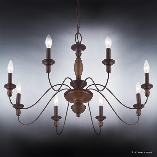 Miniatura 3 de Urban Ambiance Candelabro Americana de lujo, tamaño mediano: 19.5 pulgadas de alto x 29 pulgadas de ancho, con elementos de estilo provencial, tallo