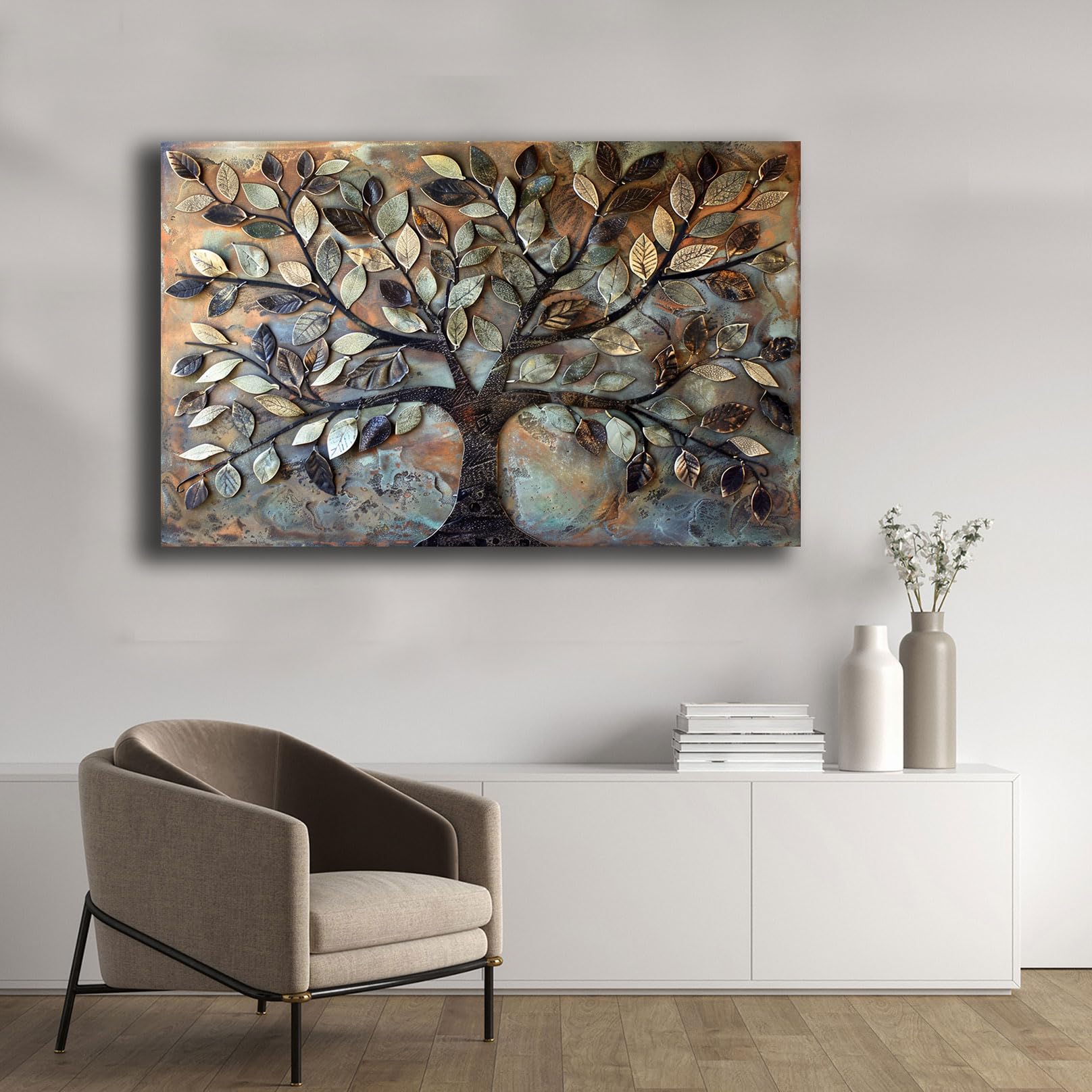 Quadro Moderno soggiorno ALBERO della VITA Astratto Quadri moderni da Parete grande Stampa su tela Canvas Decorazione Murale muro Arredo Camera letto Salone (12, 70x120 cm, Canvas intelaiato)
