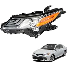 Headlight Black Housing Assembly Clear Lens Headlights Left Side Replacement for Camry XLE/XSE 2018 2019 2020