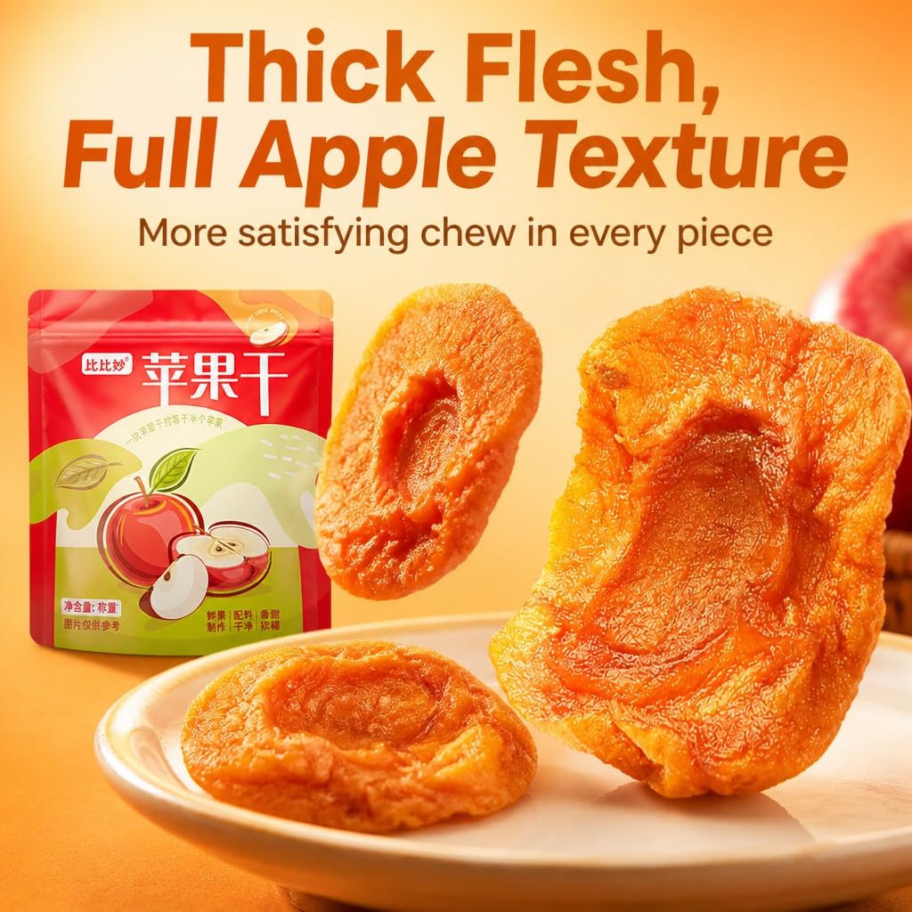 Premium 500g Getrockneter Apfelsnack | Originalgeschmack | Dick Und Zäh | Einzeln Verpackt | Natürlicher Fruchtgenuss For Alle Altersgruppen
