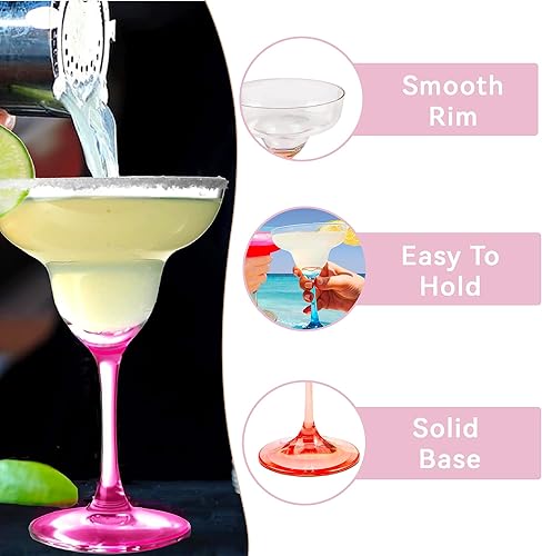 Miniatura 3 de Lily's Home Vasos de margarita de plástico irrompible con tallo de color. Hecho de plástico de policarbonato inastillable e ideal para uso en