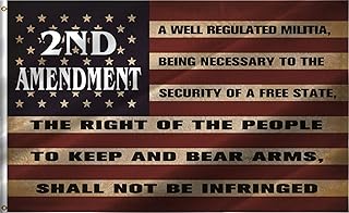 2nd Second Amendment Flag 4x6Ft-2nd Amendment 1791 Vintage American Flags Banner with 2 Brass Grommets,Sturdy Double Stitched and Premium Polyester.