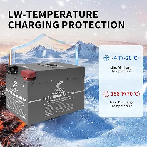 Miniatura 3 de 12V 150Ah Lithium Iron Phosphate LiFePO4Deep Cycle Battery with Built-in BMS System, suitable for outboard motors, RVs, solar systems, marine