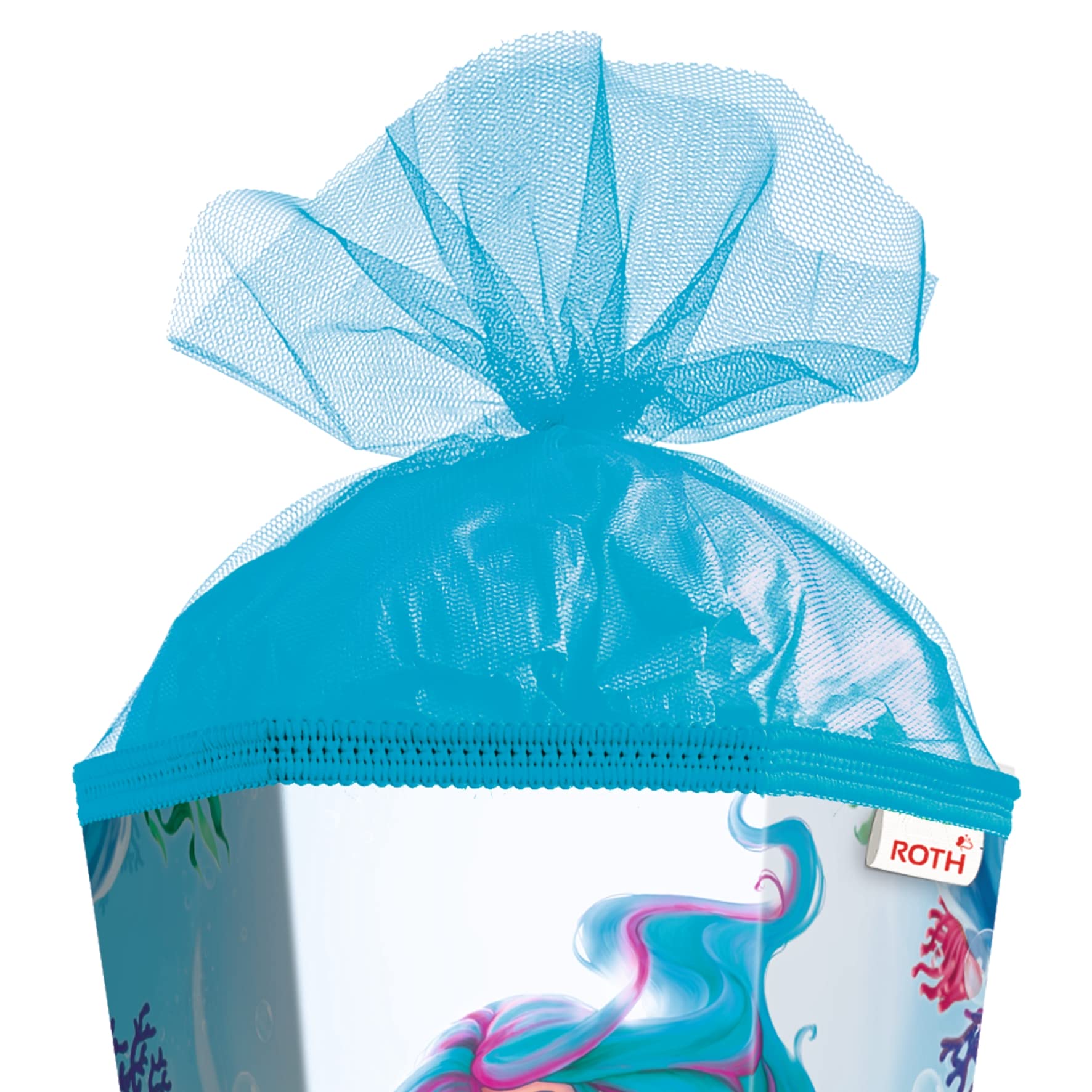 ROTH Cono di scuola grande sirena 100 cm – 6 rettangolari rossi, con chiusura in tulle – sacchetto di zucchero per l'inizio della scuola