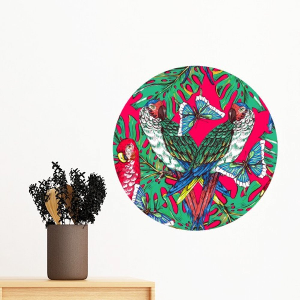 Sticker mural fleur oiseau rose pour creer un ciel heureux en chambre