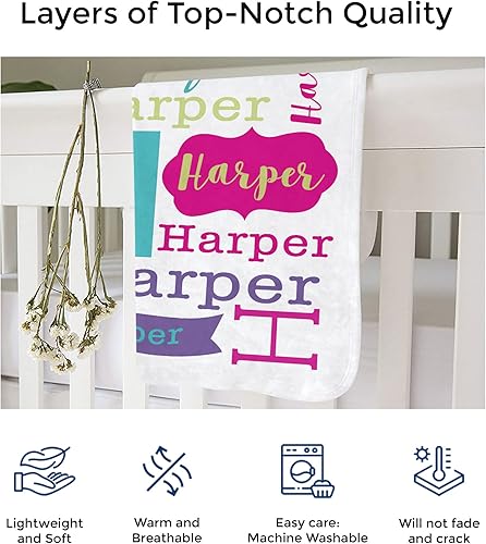 Miniatura 4 de Mantas de bebé personalizadas con nombre para niñas, regalos personalizados para bebé, manta personalizada para recién nacidos con nombre, forro