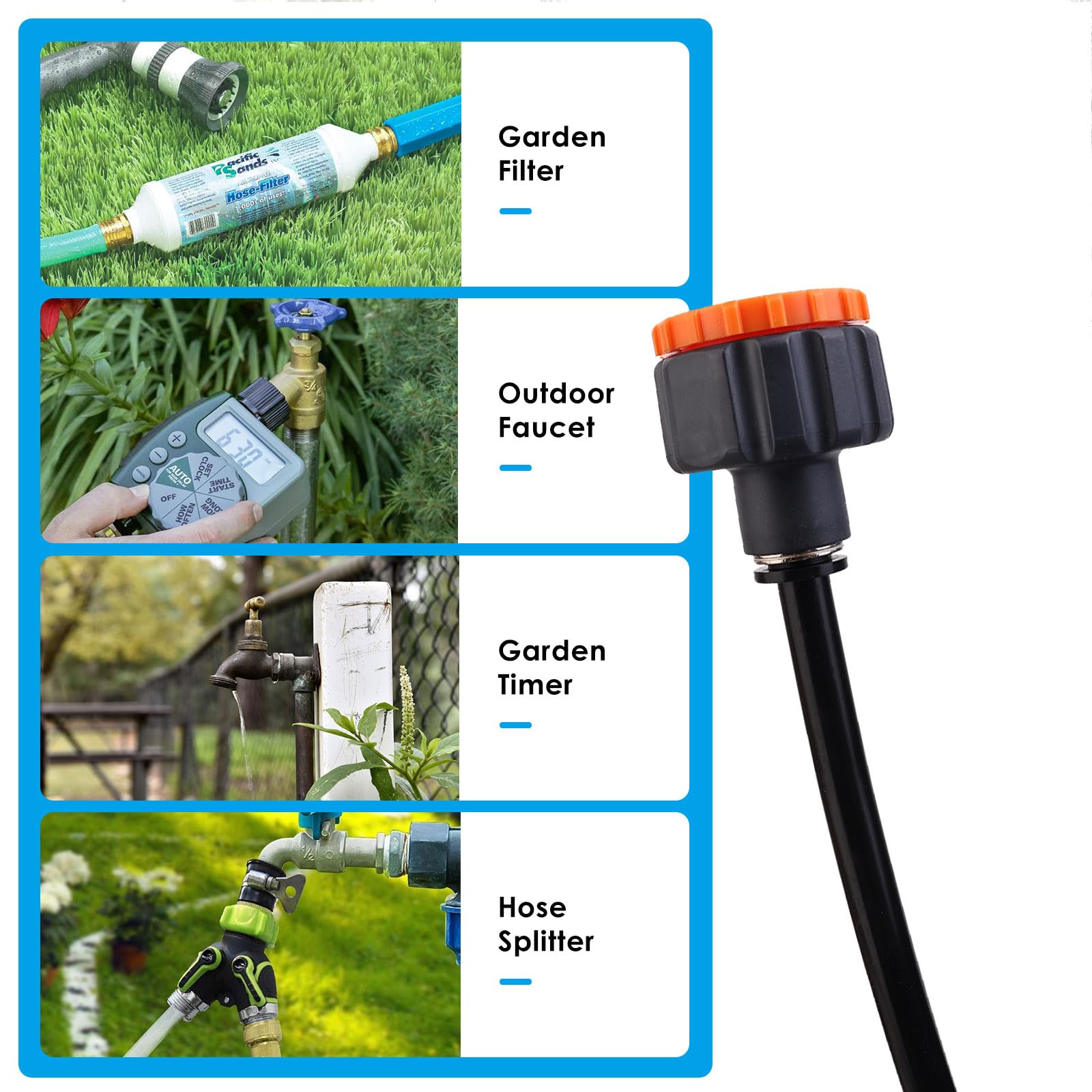 Kit Nebulizador Terraza, Nebulizador Jardin con 8mm Boquilla Ajustable +10M Línea +3/4" Adaptador, Sistema de Enfriamiento por Nebulización para Eventos al Aire Libre, Sombrillas y Techos