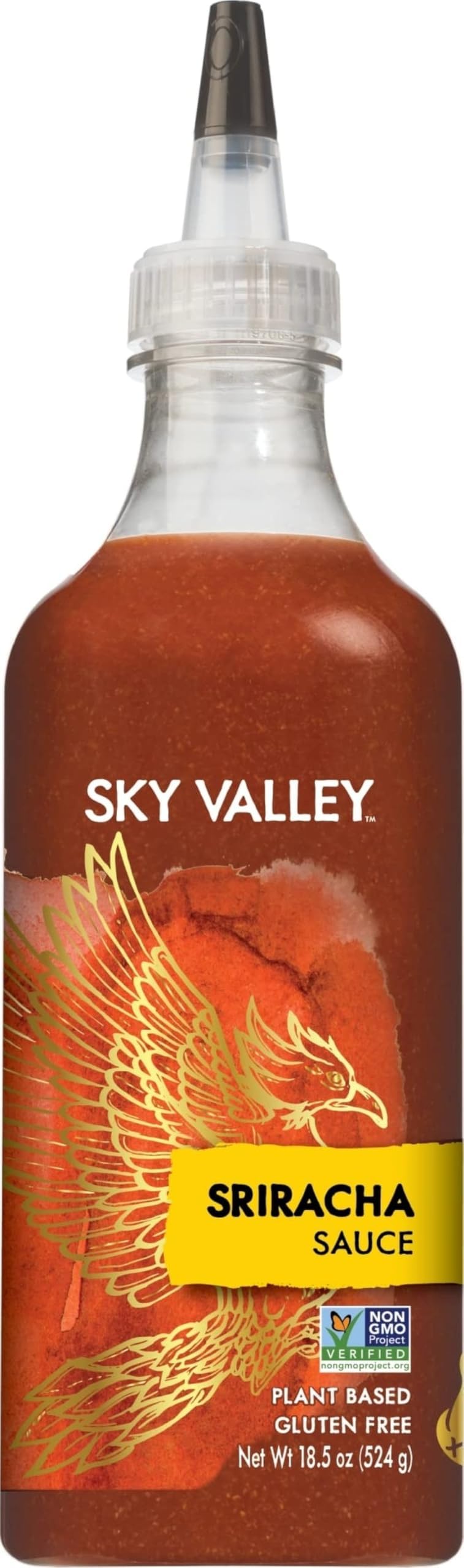 Sriracha Sauce - Hot Sauce, Made with Red Jalapeno Peppers, Gluten Free, Vegan, Non-GMO, Less Than 2g of Sugar per Serving, 5 Calories per Serving - Sriracha Hot Sauce, 18.5 Ounce | Made with red jalapeno peppers for bold heat ideal for dipping drizzling marinades stir fry wings tacos and everyday meals.
