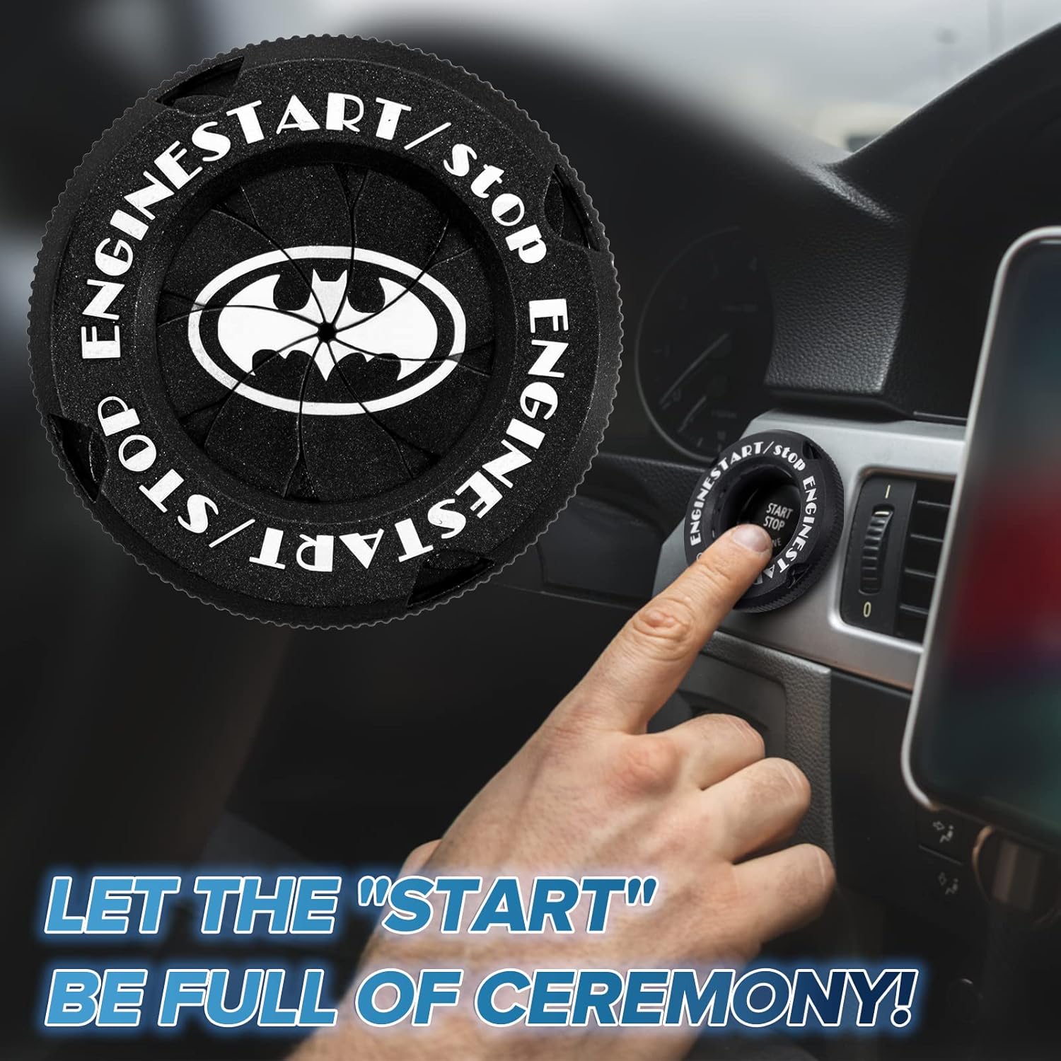 Start Button Cover-Interior Engine Start Stop Button Protective Cover Car Interior Accessories Car Engine Push to Start : Automotive