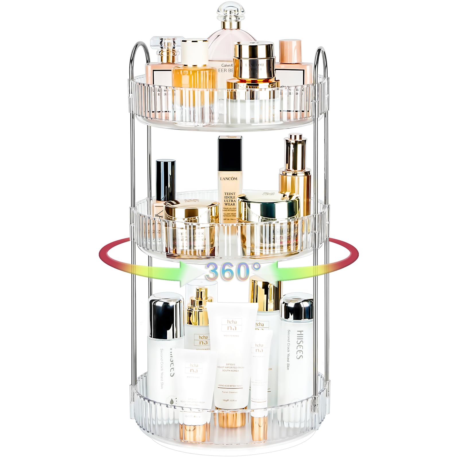 Organizador de baño y cosméticos giratorio para el cuidado de la piel