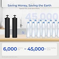 Vista 4 de Waterdrop Gravity Water Filter, 2.25G Stainless-Steel System with Silver Ions Enhanced Filtration with 2 Black Carbon Filters, NSF/ANSI 42&372