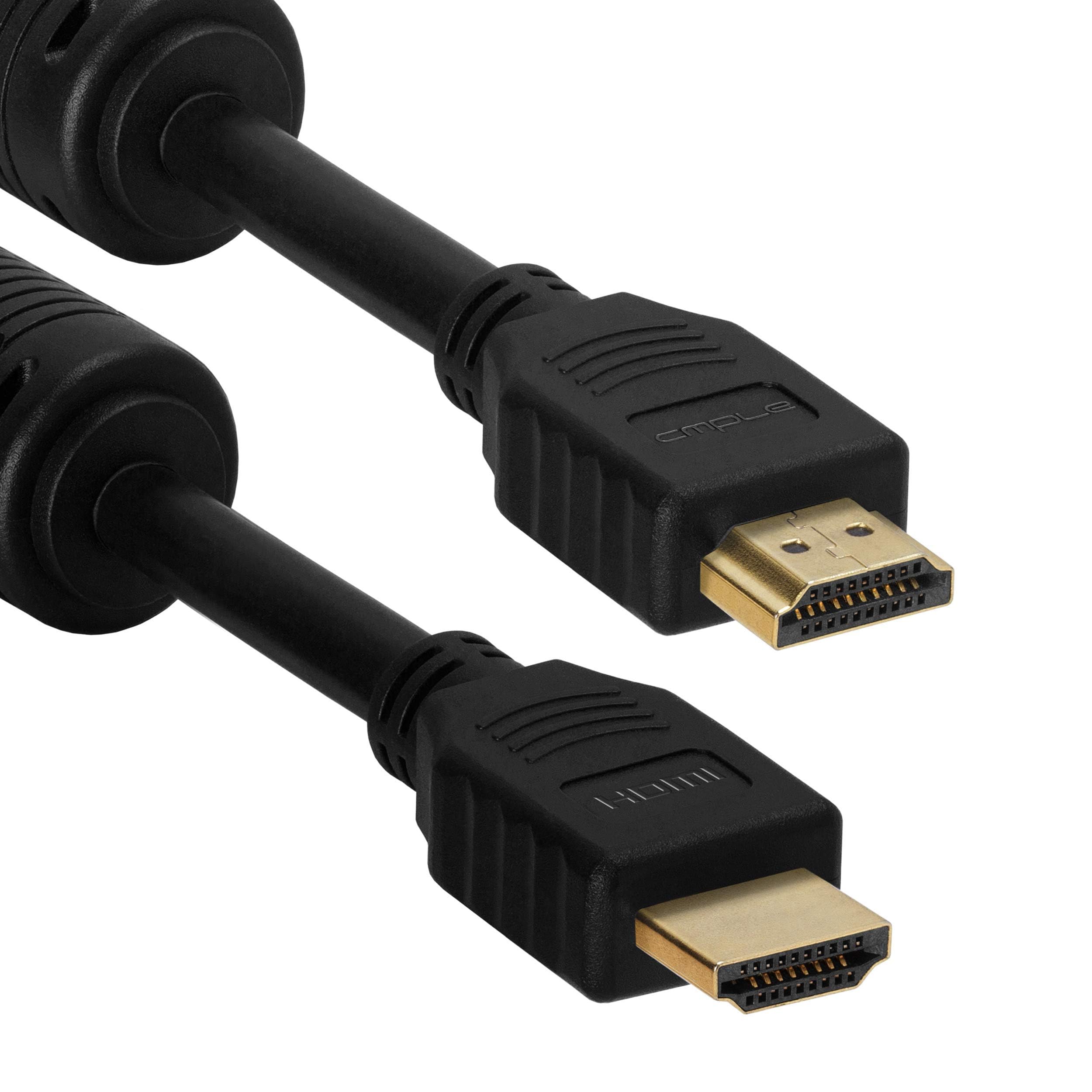 Cmple - HDMI Cable 1.5 Feet with Ferrite Cores – 28 AWG High Speed HDMI Cord with Ethernet, Supports (4K 60HZ, 1080p Full HD, UHD, Ultra HD, 3D, ARC, HDTV) 1.5 FT