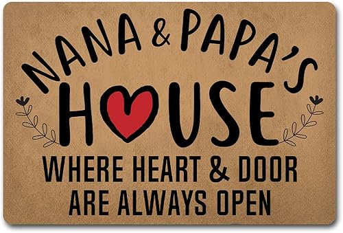 Divertidos tapetes de bienvenida para puerta delantera, entrada interior, casa de mamá y casa de papá, donde el corazón y la puerta están siempre