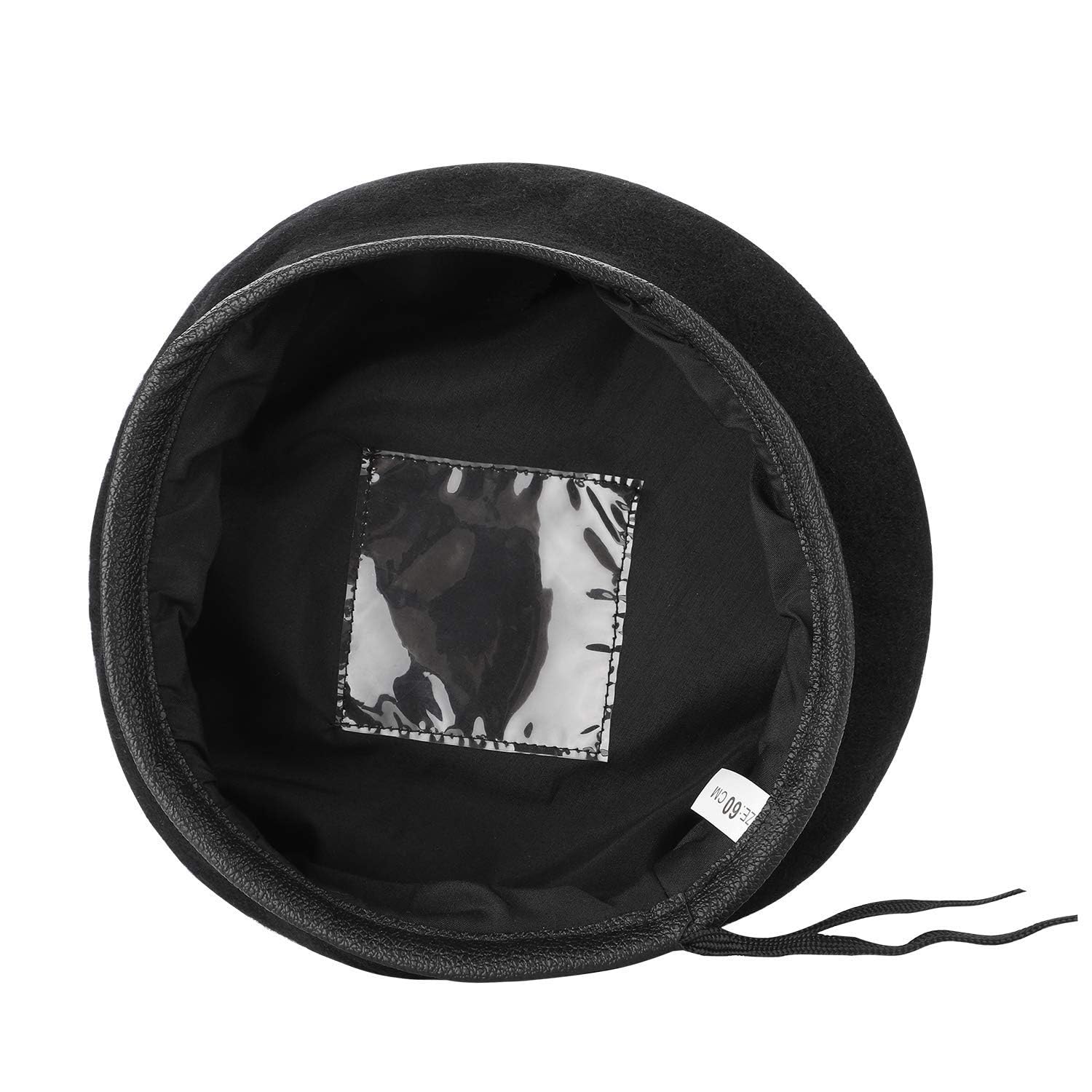 Boinas de Lana, para Mujer, Estilo Militar, Boinas Estilo Militar con Ribete de Cuero, Ajustable, Talla única